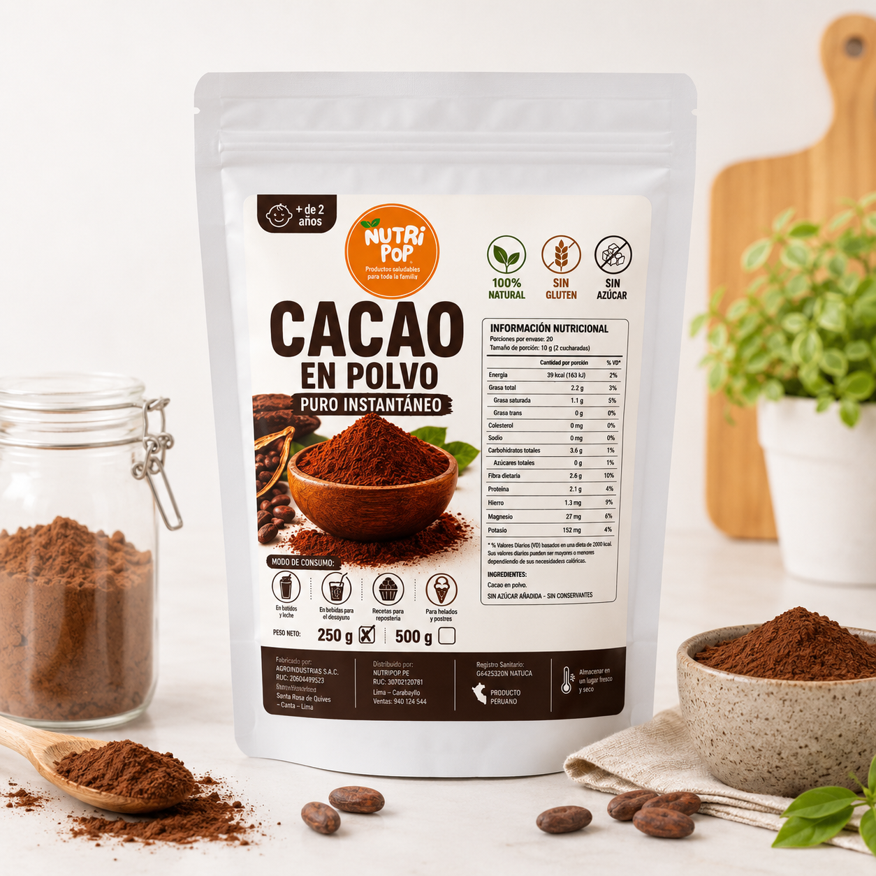 Cacao en polvo-250gr